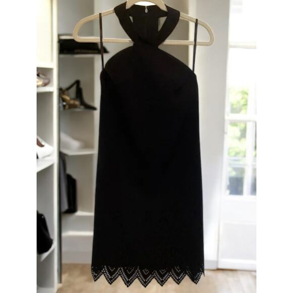 NWT - LAUNDRY by Shelli Segal Black MIDI Halter Dress Size: 2 - Picture 1 of 7